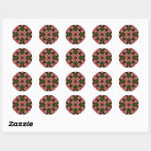OSTERE BLUME ~ Miniatur-Rose ~ Runder Aufkleber (Blatt)