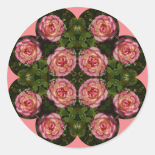OSTERE BLUME ~ Miniatur-Rose ~ Runder Aufkleber