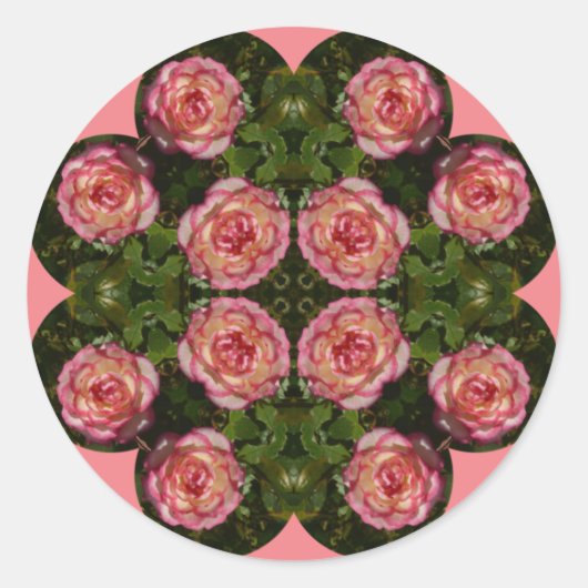 OSTERE BLUME ~ Miniatur-Rose ~ Runder Aufkleber (Vorderseite)