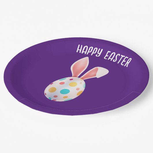 "OSTERE" SPEZKELTE EIER- UND BUNNY-OHREPAPIER-TELL PAPPTELLER (Schrägansicht)