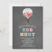 OsterEGG HUNT Floral Hot Air Ballon Einladung (Vorderseite)