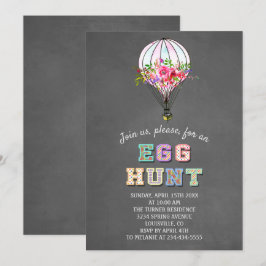 OsterEGG HUNT Floral Hot Air Ballon Einladung