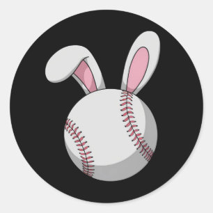 Osterei Baseball Hase Hübsche Kaninchenohren Runder Aufkleber