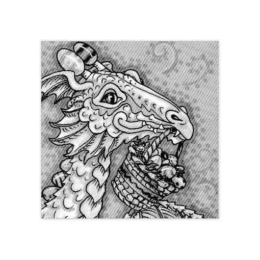 OSTEREI-DRAGON, FANTASIGE RUBBER-BRIEFMARKE Nah Gummistempel (Prägung)