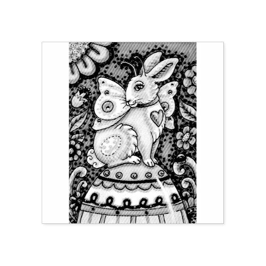 OSTEREI-FAIRE, FANTASY RABBIT RUBBER-BRIEFMARKE GUMMISTEMPEL (Prägung)