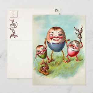 Osterei-Familienpostkarte im viktorianischen Stil Postkarte