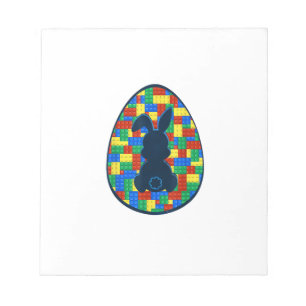 Osterei Hase Jungen Mädchen Familie Bausteine  Notizblock