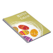 Osterei im Nest auf grünem Hintergrund Notizblock (Rechte Seite)