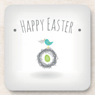 Osterei in der Vogel-Nest-Gruß-Karte Untersetzer