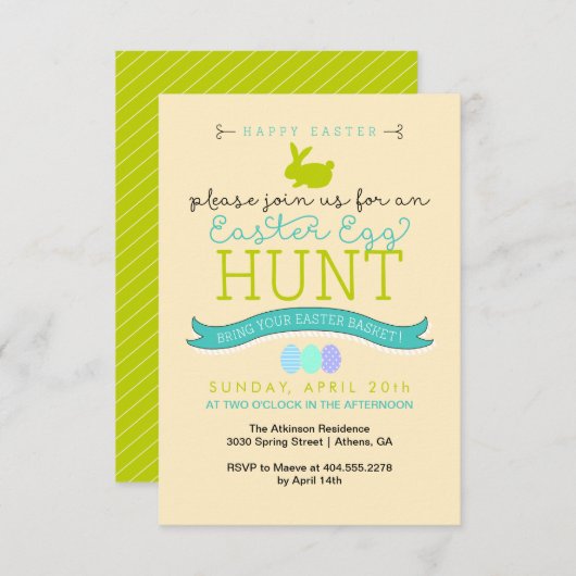 Osterei-Jagd-Einladung Einladung (Vorne/Hinten)