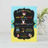 Osterei-Jagd-Einladungs-Jungen Einladung (Stehend Vorderseite)