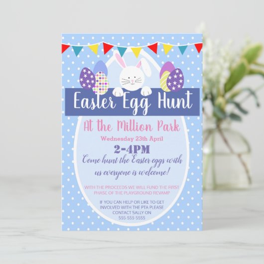 Osterei-Jagdostern-Party LADEN ODER FLYER ein Einladung (Stehend Vorderseite)