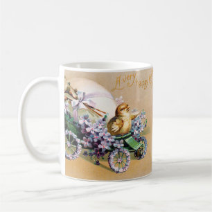 Osterei-Küken-Blumen im Vintage-Stil Kaffeetasse