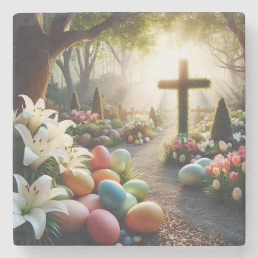 Osterei/Lilly Steinuntersetzer (Vorderseite)