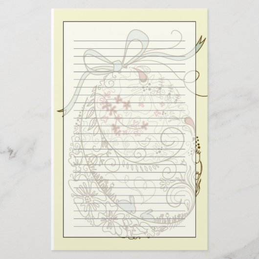 Osterei mit Blumenelementen Briefpapier (Vorderseite)