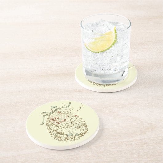 Osterei mit Blumenelementen Untersetzer (Seite)