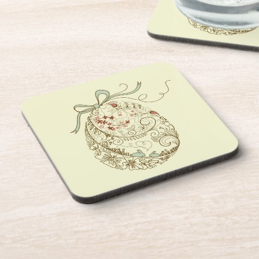 Osterei mit Blumenelementen Untersetzer (Linke Seite)