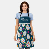 Osterei-Muster mit Blume individuelle Name Schürze (Getragen)