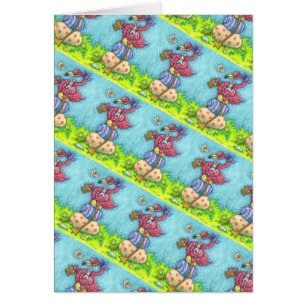 OSTEREI, NIEDLICHE PINK FLAMINGO, BUNNY Verse CARD