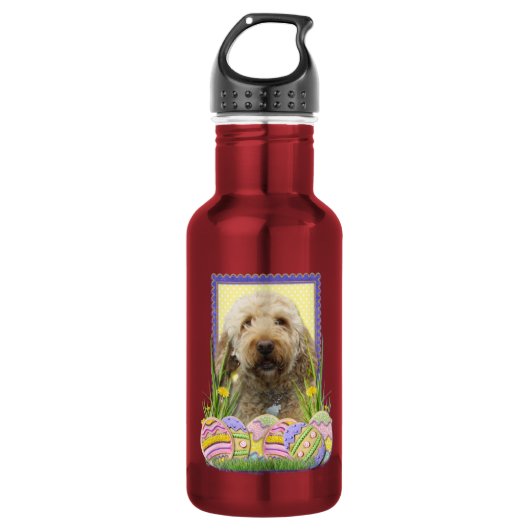 Osterei-Plätzchen - GoldenDoodle Trinkflasche (Vorderseite)