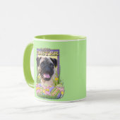 Osterei-Plätzchen - Mops Tasse (Vorderseite Links)