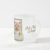 Osterei-Plätzchen - Yorkshire Terrier Mattglastasse (VorderseiteRechts)