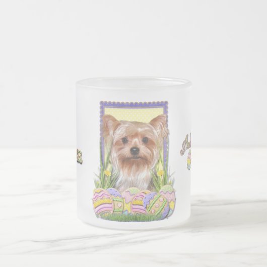 Osterei-Plätzchen - Yorkshire Terrier Mattglastasse (Mittel)