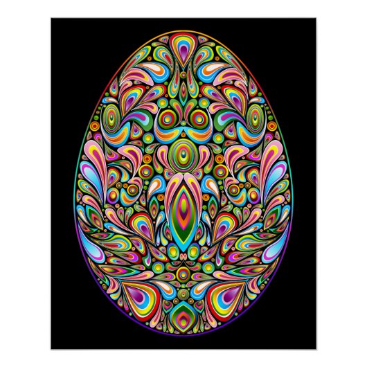 Osterei-Psychedelic-Design Kinder Bio-T-Shirt Poster (Vorderseite)