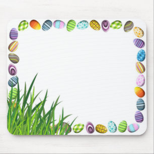 Osterei-Rahmen-Mausunterlage mit Gras Mousepad