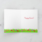 Osterei-rote glatte behaarte Dackel Feiertagskarte (Innenseite)