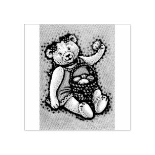 OSTEREI TEDDDDY BEAR RUBBER BRIEFMARKE *Benutzerde Gummistempel