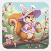 Ostereichhörnchen Quadratischer Aufkleber (Vorderseite)