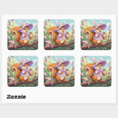 Ostereichhörnchen Quadratischer Aufkleber (Blatt)