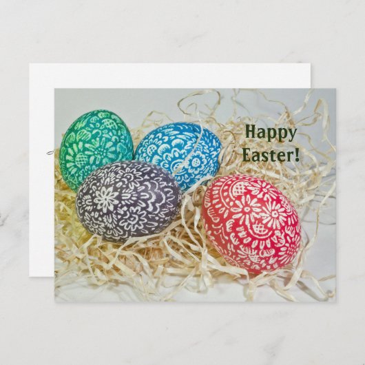 Ostereier 2 Ostern Postkarte (Vorne/Hinten)