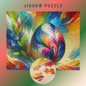 Ostereier abstrakter, lebhafter Farbfluss - Puzzle