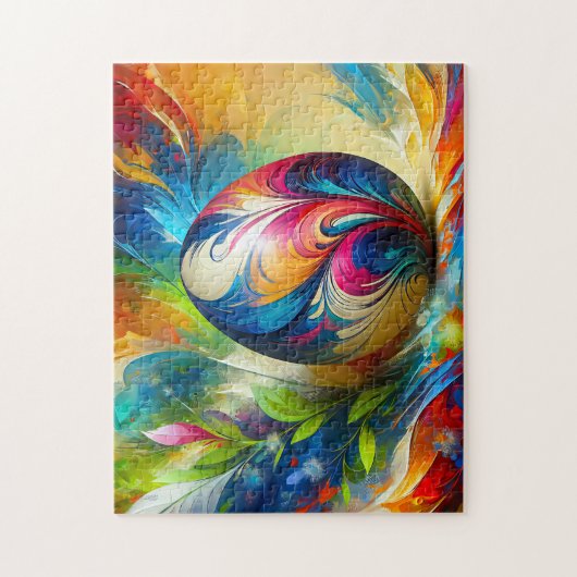 Ostereier abstrakter, lebhafter Farbfluss - Puzzle (Vertikal)