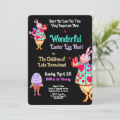 Ostereier Alice im Wunderland Einladung (Stehend Vorderseite)