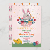 Ostereier Anstrich Party Einladen Eier dekorieren Einladung (Vorne/Hinten)