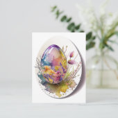 Ostereier Aquarellkarte Postkarte (Stehend Vorderseite)