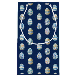 Ostereier auf blau kleine geschenktüte
