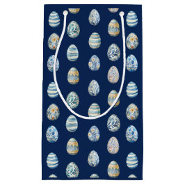 Ostereier auf blau kleine geschenktüte