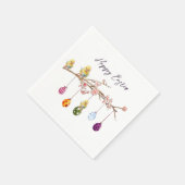 Ostereier auf blühenden Branchen glückliche Osterf Serviette (Ecke)