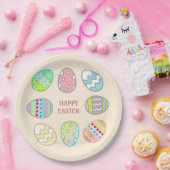 Ostereier auf leicht Champagner Beige gestrichen Pappteller (Party)