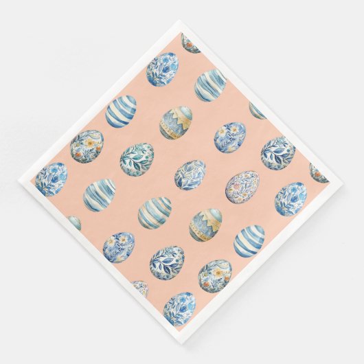 Ostereier auf Pfirsichpapier Napkin Serviette (Ecke)