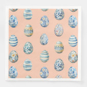 Ostereier auf Pfirsichpapier Napkin Serviette (Vorderseite)