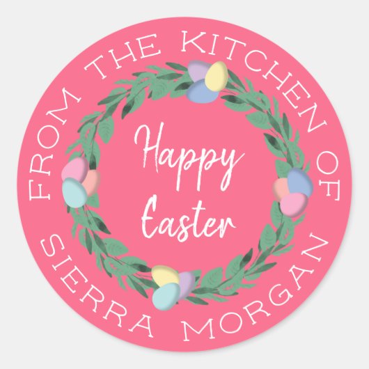 Ostereier aus der Küche der Leckereien Etikett Runder Aufkleber (Vorderseite)