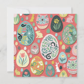 Ostereier aus farbigem Papier Karte (Rückseite)