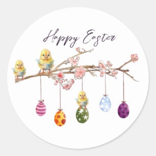 Ostereier Baby Chicks Happy Oaster Runder Aufkleber