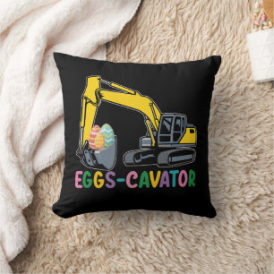 Ostereier Bagger Oster-Eier-Suche Baggermaschine Kissen