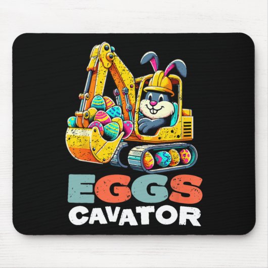 Ostereier Bagger Osterhase Bagger Mousepad (Vorne)